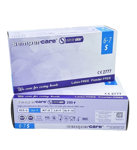 GUANTI NITRILE P.FREE MIS. SMALL SEMPERCARE SKIN2 CF 200 PZ
