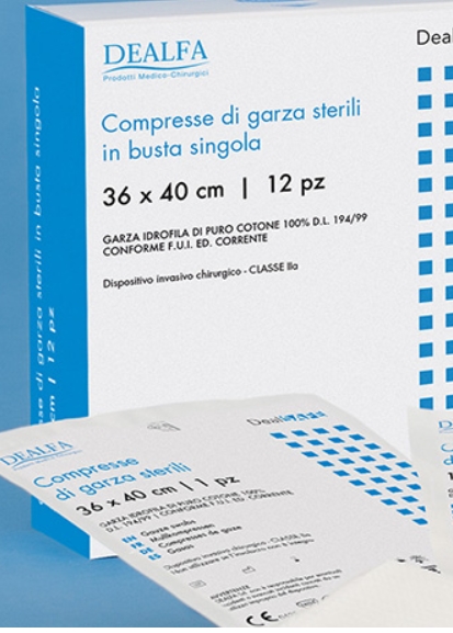 COMPRESSA DI GARZA STERILE cm. 36x40 Conf. 12 pz